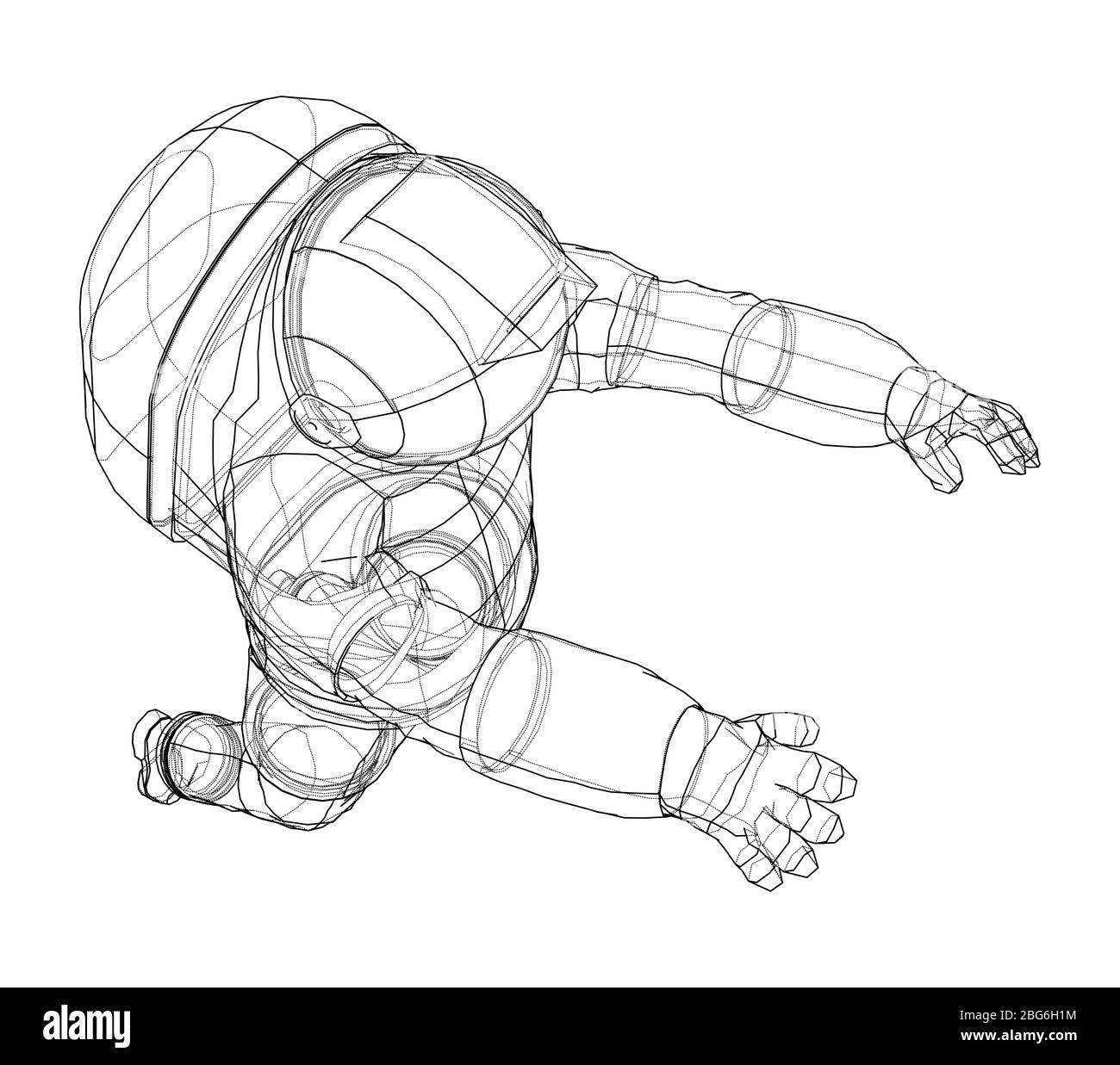 Astronaut Konzept. Vektor Rendering von 3d Stock Vektor