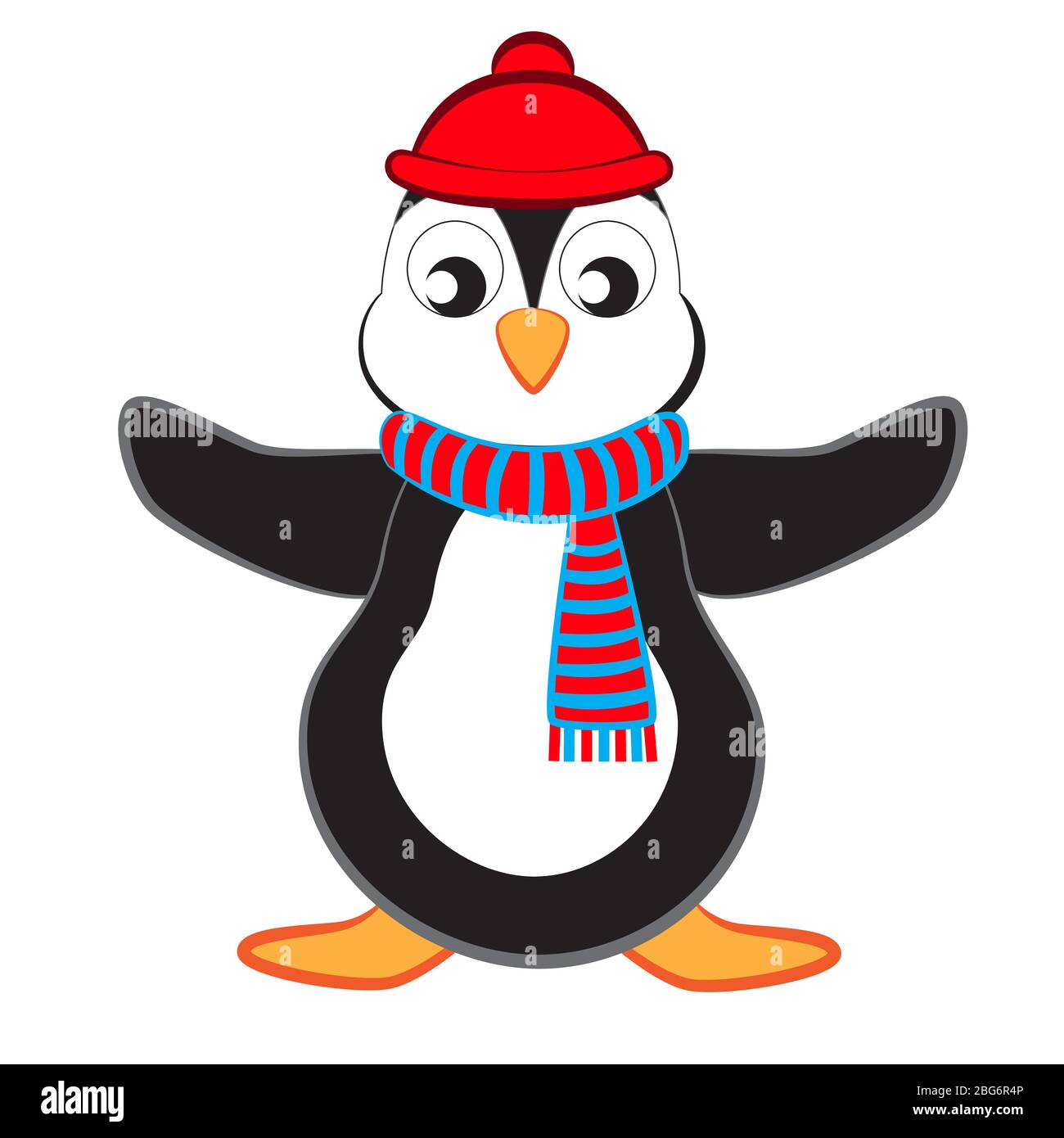 Cartoon und niedlichen Pinguin Vogel isoliert weißen Hintergrund. Stock Vektor