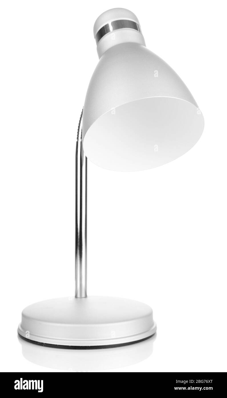 Tischleuchte isoliert auf weißem Stockfoto