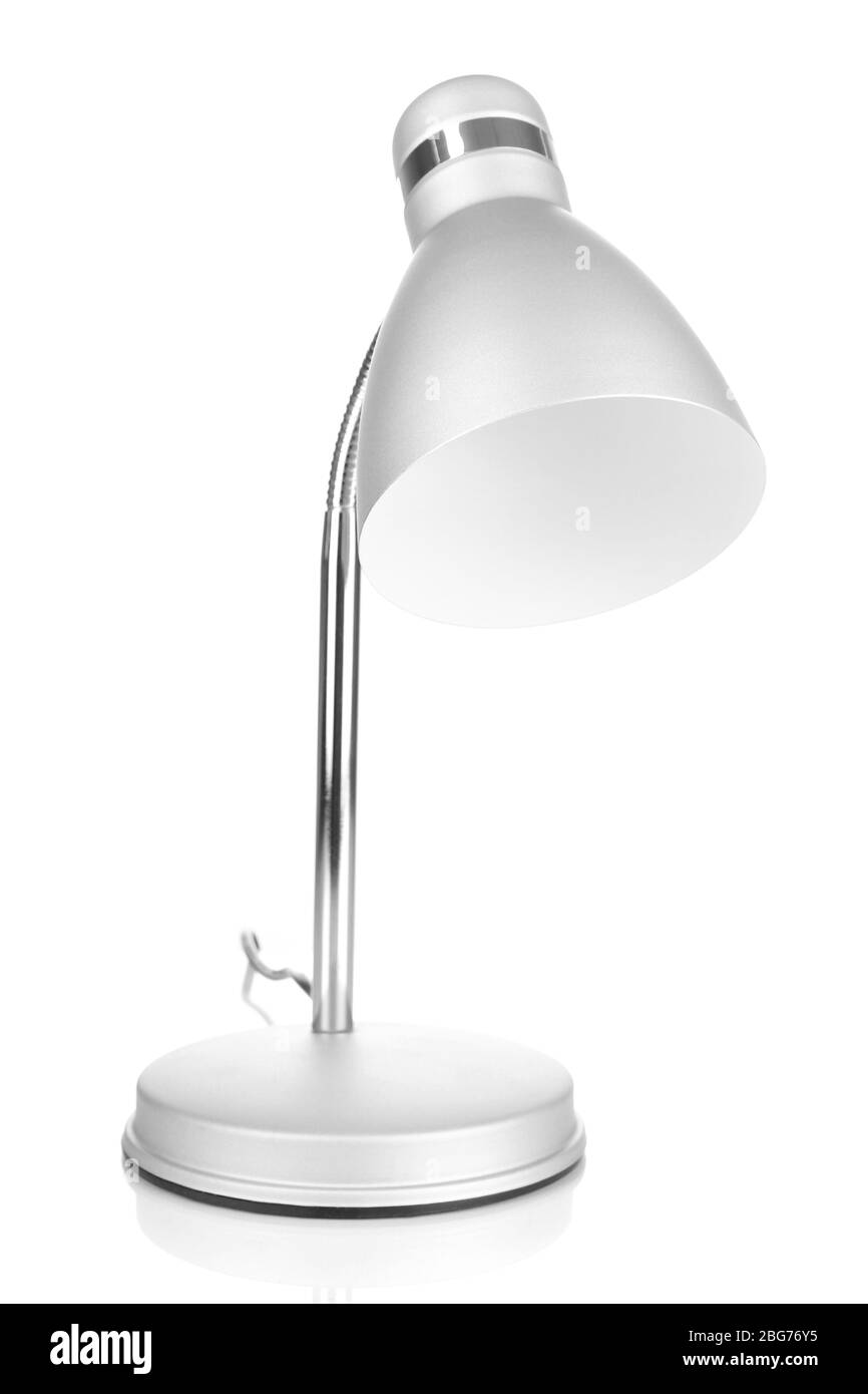 Tischleuchte isoliert auf weißem Stockfoto