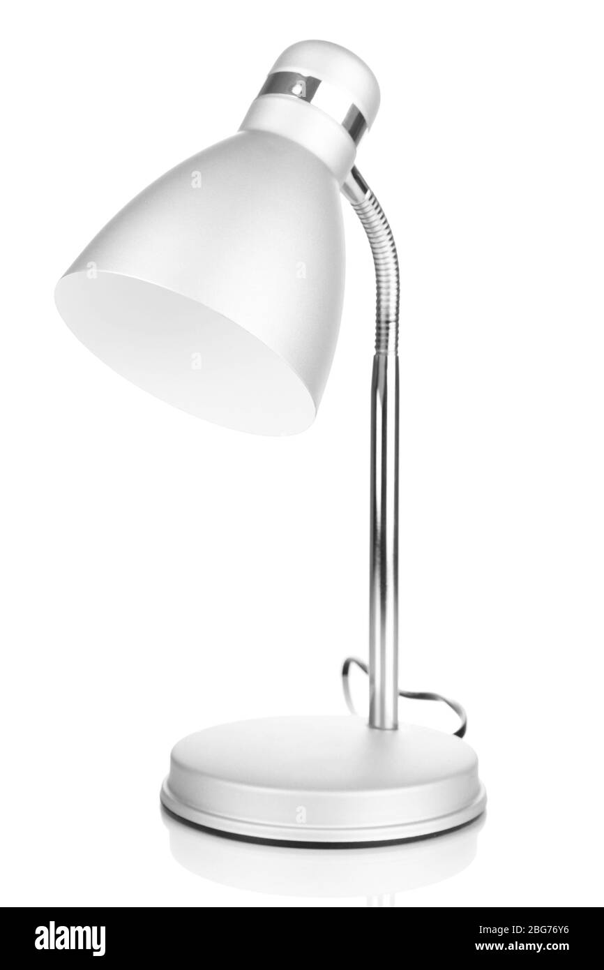 Tischleuchte isoliert auf weißem Stockfoto