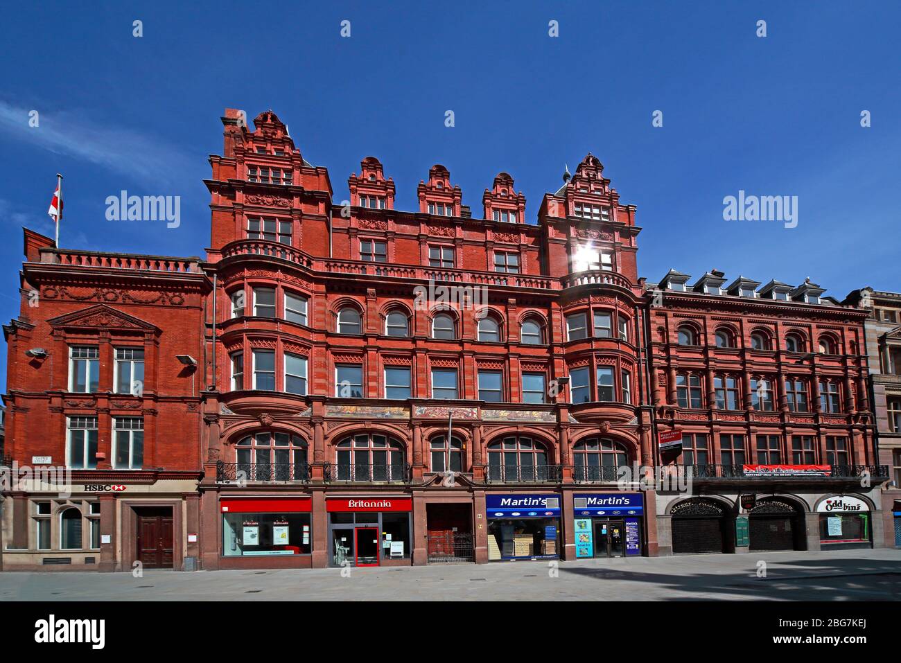 Castle Street, roter Backstein, British Foreign Marine Insurance Co Gebäude, Stadtzentrum, Liverpool, Merseyside, England, Großbritannien, L2 Stockfoto