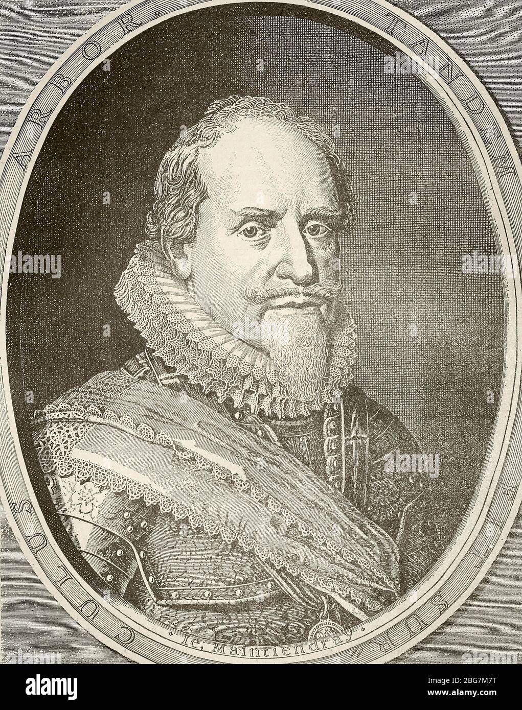 Porträt Maurice Prinz von Orange. Er war Stadthalter aller Provinzen der niederländischen Republik mit Ausnahme von Friesland von 1585 frühestens bis zu seinem Tod im Jahr 1625. Stockfoto
