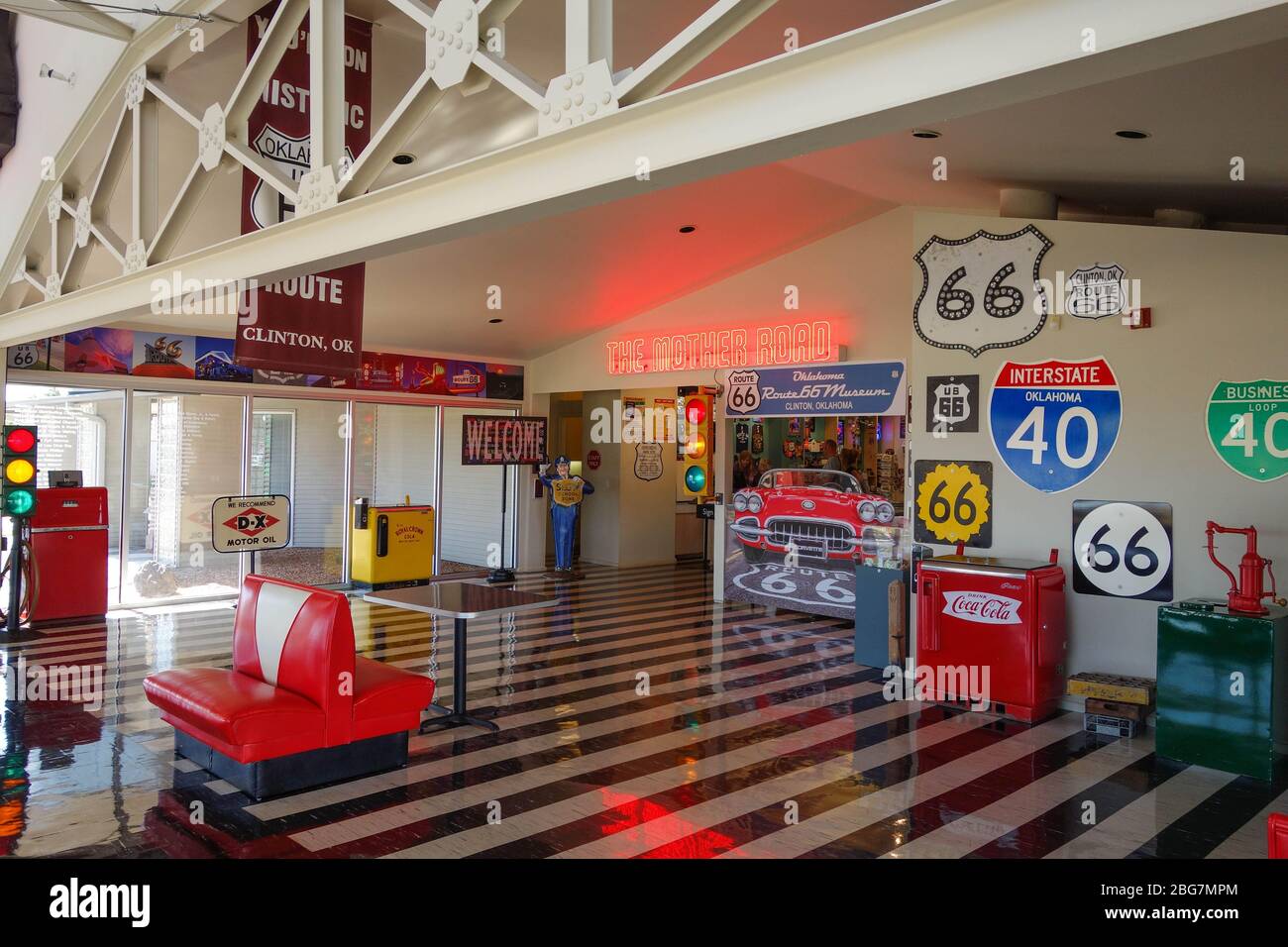 Innenraum des Route 66 Museum in Clinton, Oklahoma Stockfoto