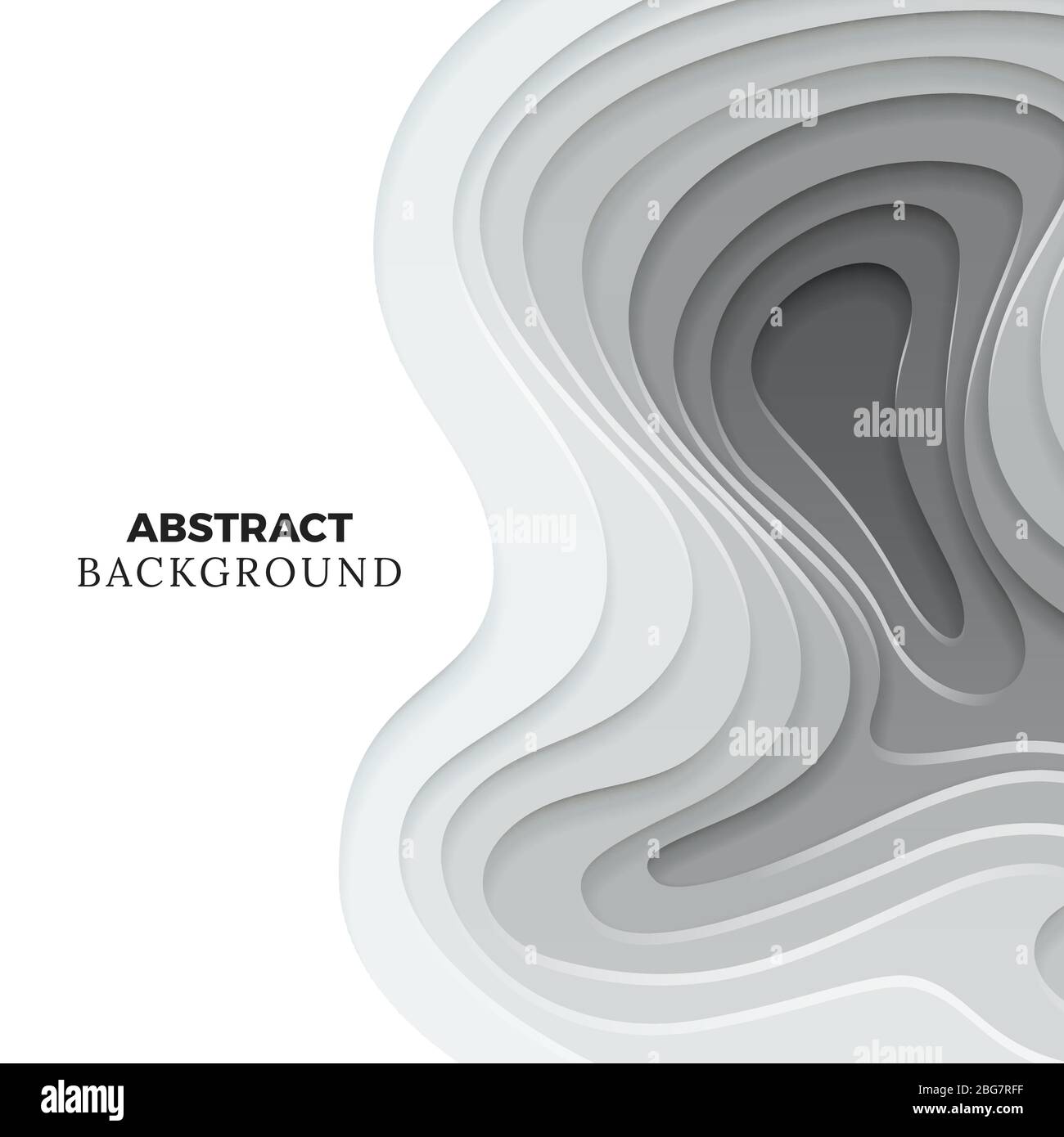 Banner und Poster modernes Papier geschnitten Hintergrund-Design. Abstrakte Hintergrund mit monochromen Origami-Papier-Element. Vektorgrafik Stock Vektor