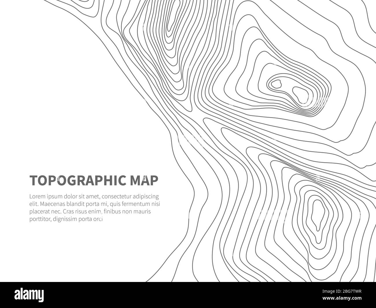 Geodäsie konturieren Land. Topographische Linienkarte. Geografische Gebirgskonturen Vektor Hintergrund. Topographie und Kartographie Höhenlandschaftskontur Stock Vektor