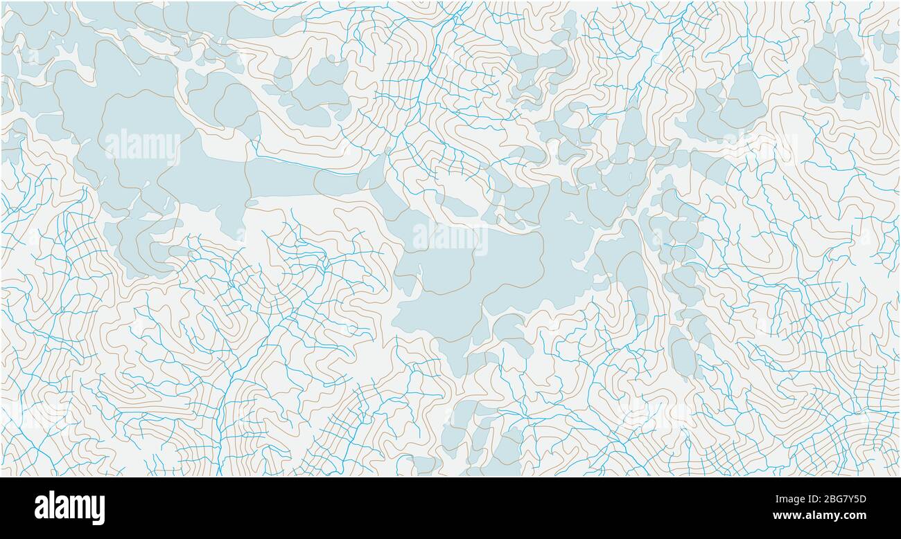 Abstrakte topografische Vektorkarte mit Gletscherdarstellung Stock Vektor