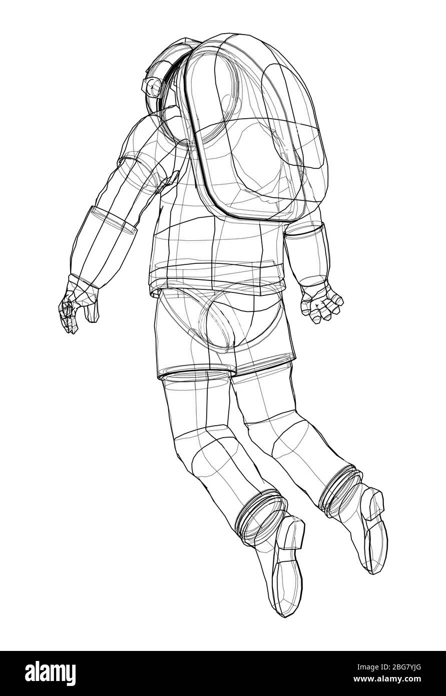 Astronaut Konzept. Vektor Rendering von 3d Stock Vektor