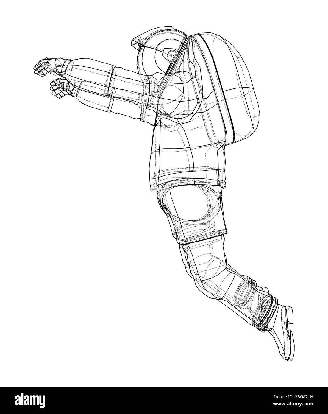 Astronaut Konzept. Vektor Rendering von 3d Stock Vektor