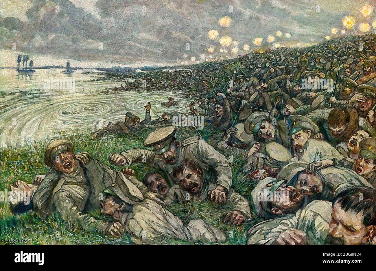 Niederlage – (Darstellung der russischen Truppen) - erster Weltkrieg - Hans Baluschek Stockfoto