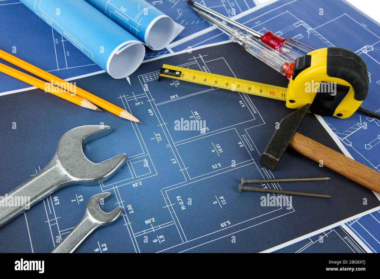 Teil des architektonischen Projektes Stockfoto