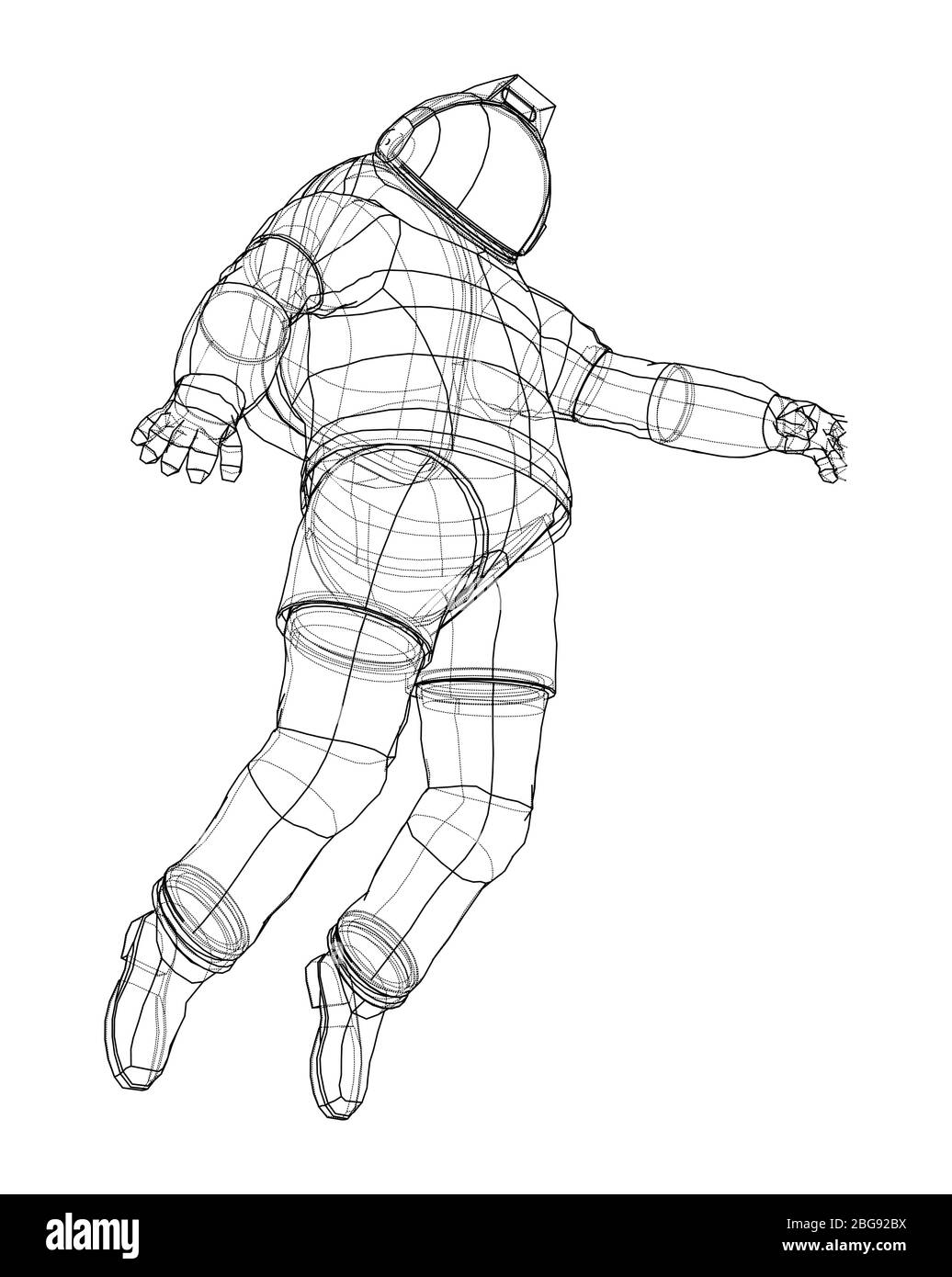 Astronaut Konzept. Vektor Rendering von 3d Stock Vektor