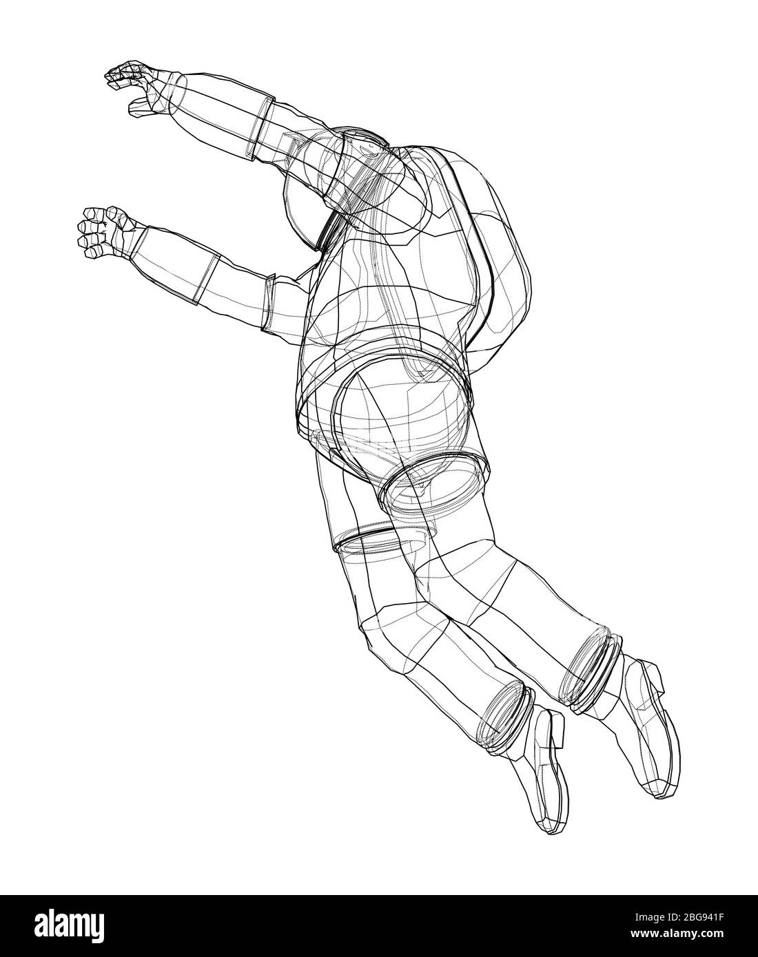 Astronaut Konzept. Vektor Rendering von 3d Stock Vektor