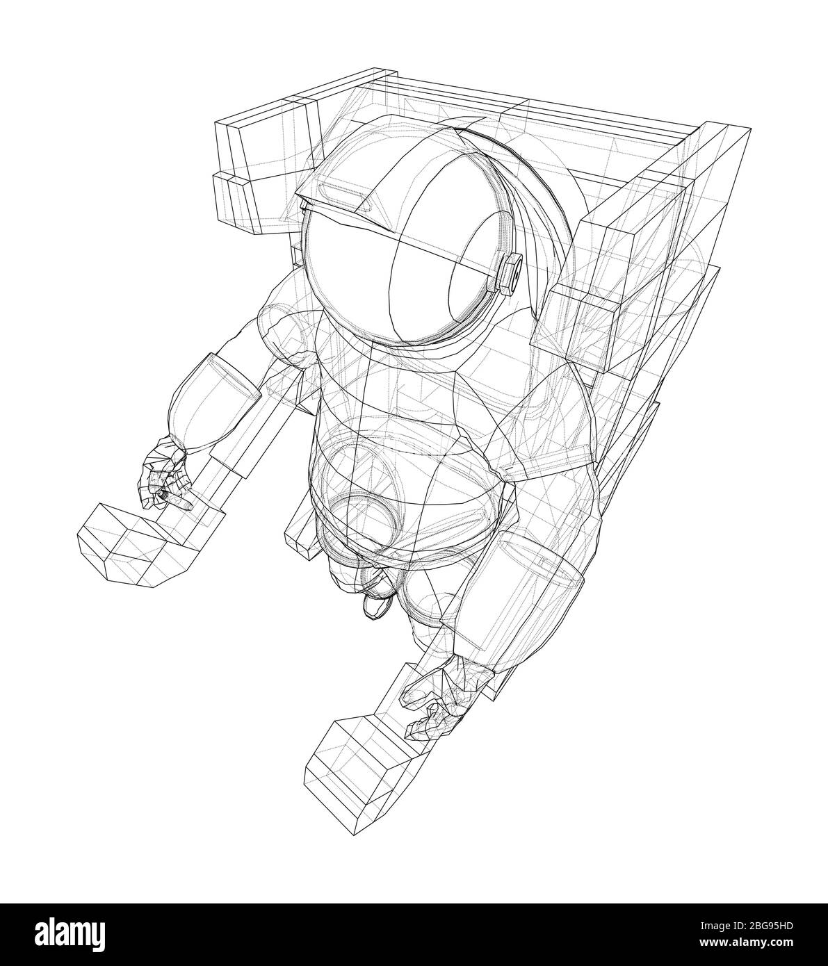 Astronaut Konzept. Vektor Rendering von 3d Stock Vektor