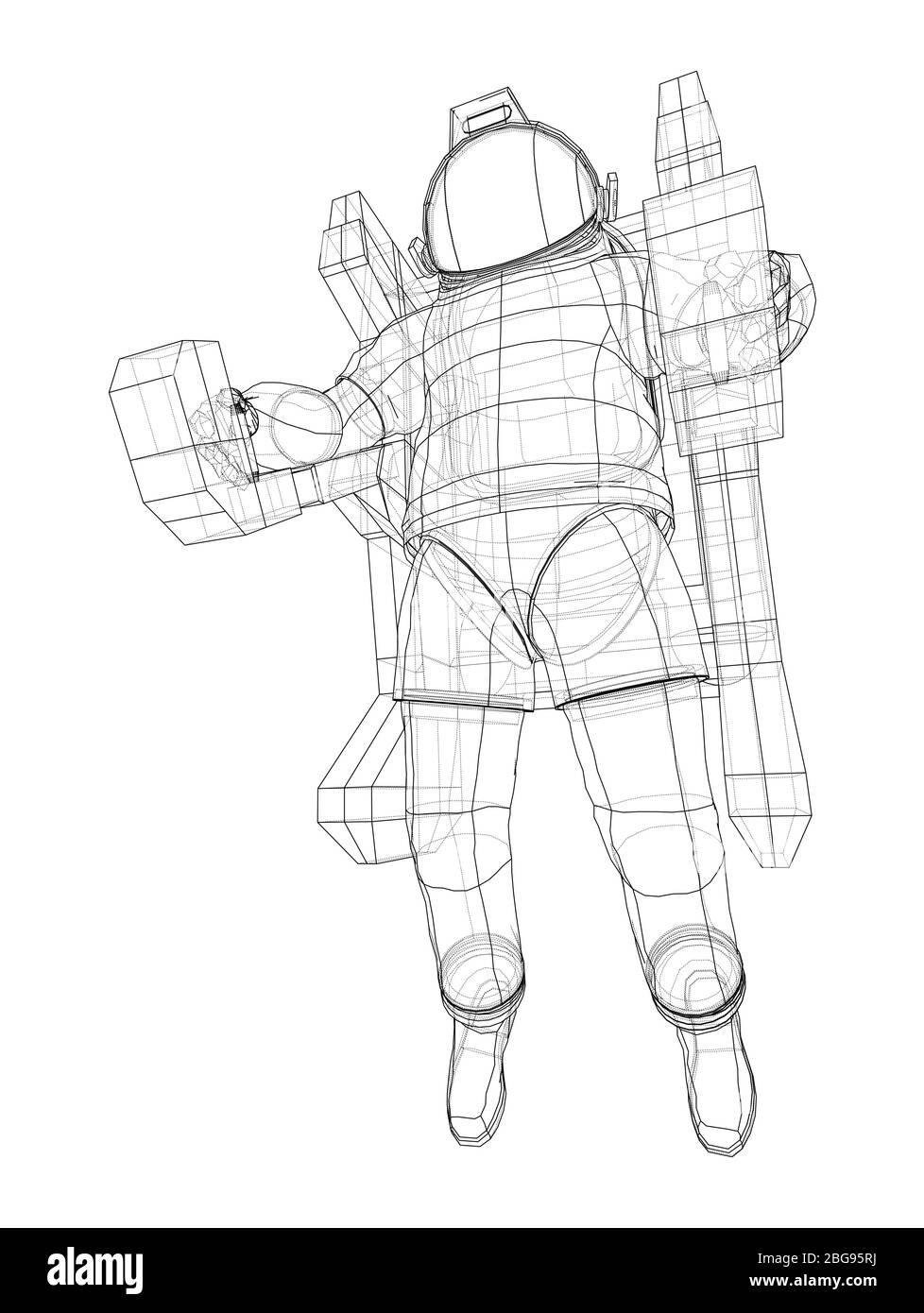 Astronaut Konzept. Vektor Rendering von 3d Stock Vektor