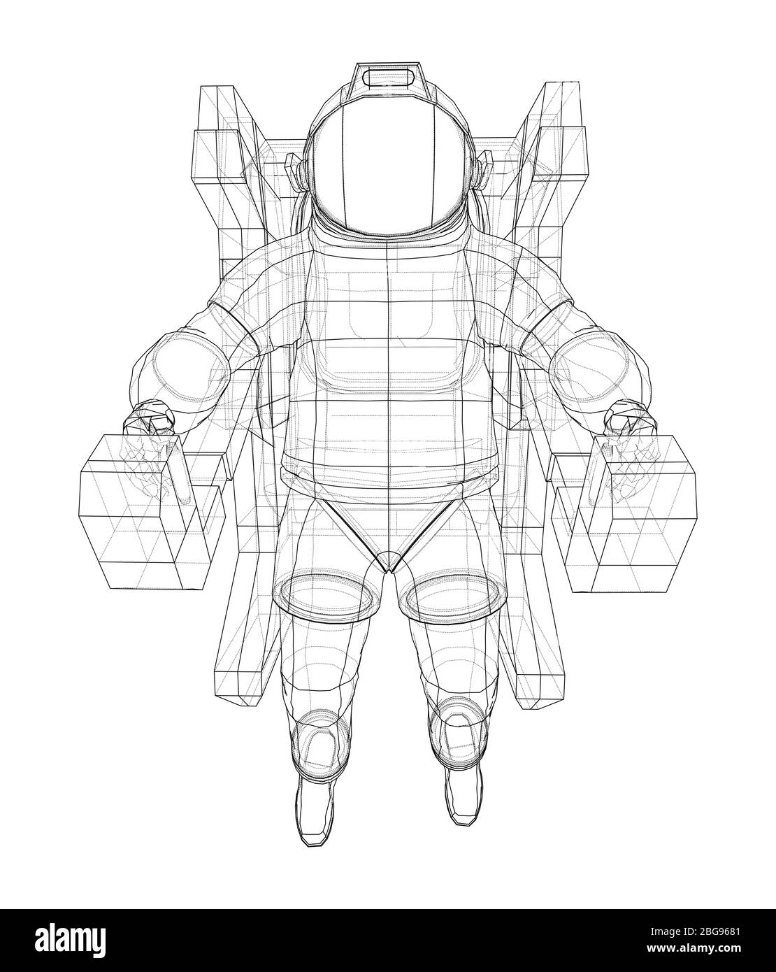 Astronaut Konzept. Vektor Rendering von 3d Stock Vektor