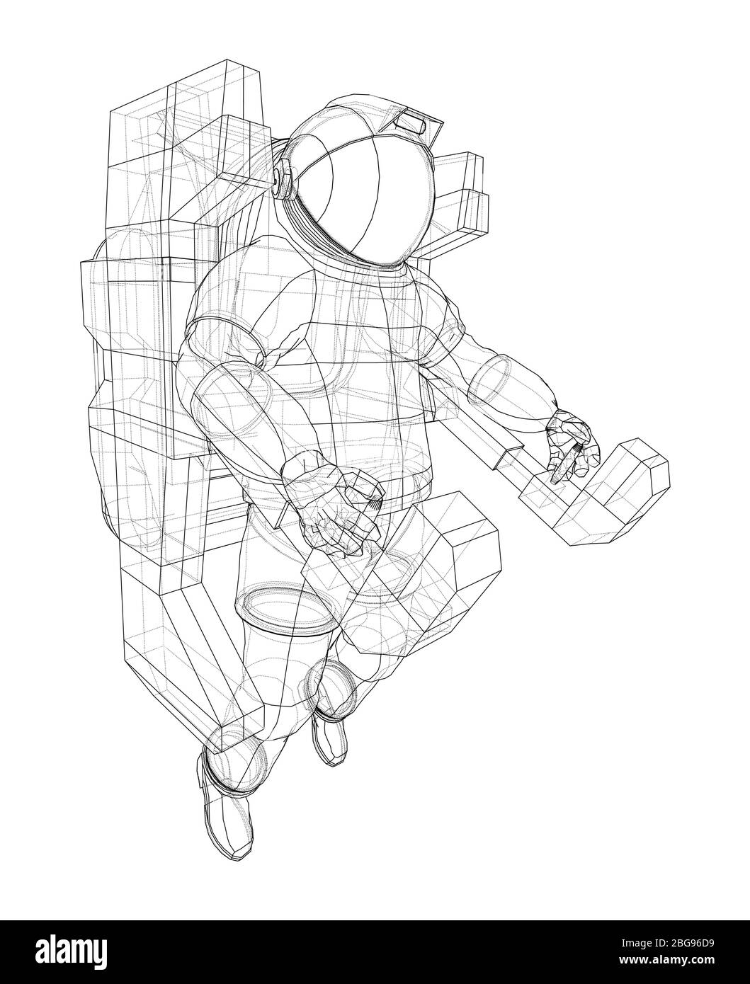 Astronaut Konzept. Vektor Rendering von 3d Stock Vektor