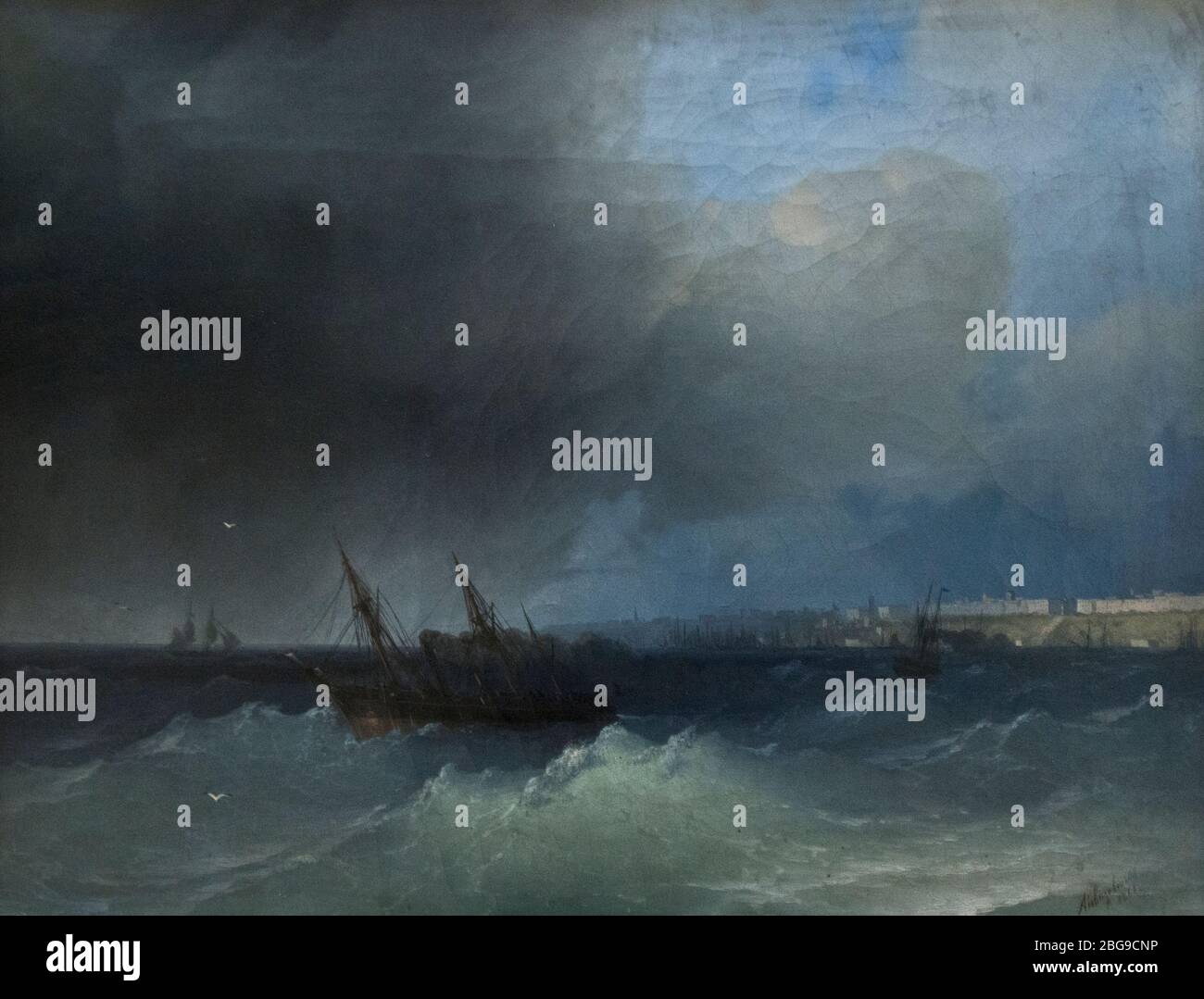 Hovhannes Aivazovsky (Ivan Aivazovsky) - Odessa vom Meer aus gesehen (1865) Stockfoto