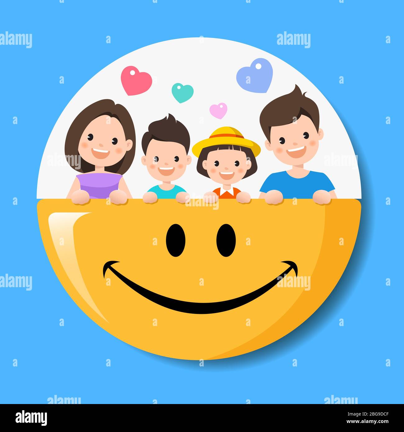 Glückliche Familie und Lächeln Vektor-Illustration Stock Vektor