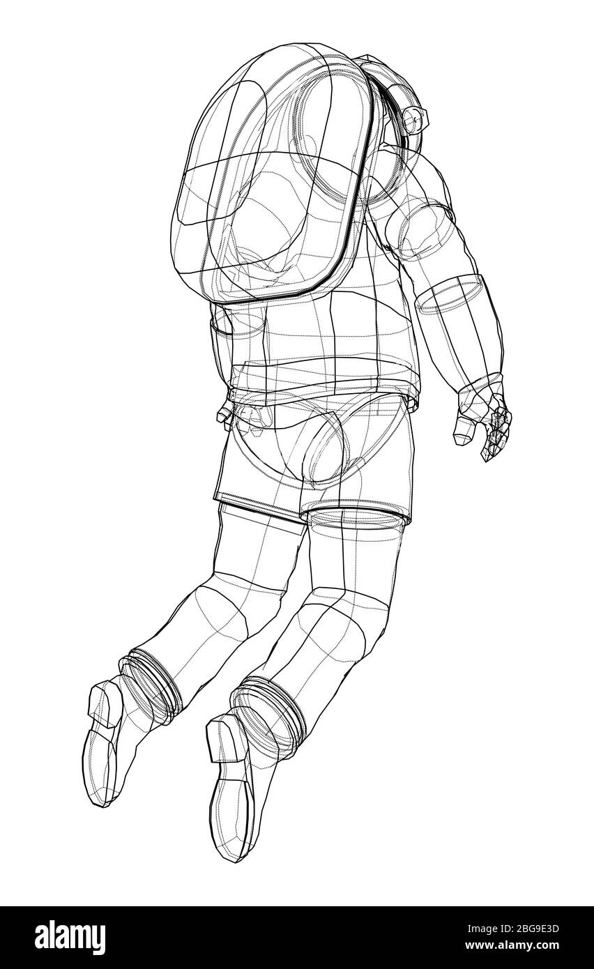 Astronaut Konzept. Vektor Rendering von 3d Stock Vektor