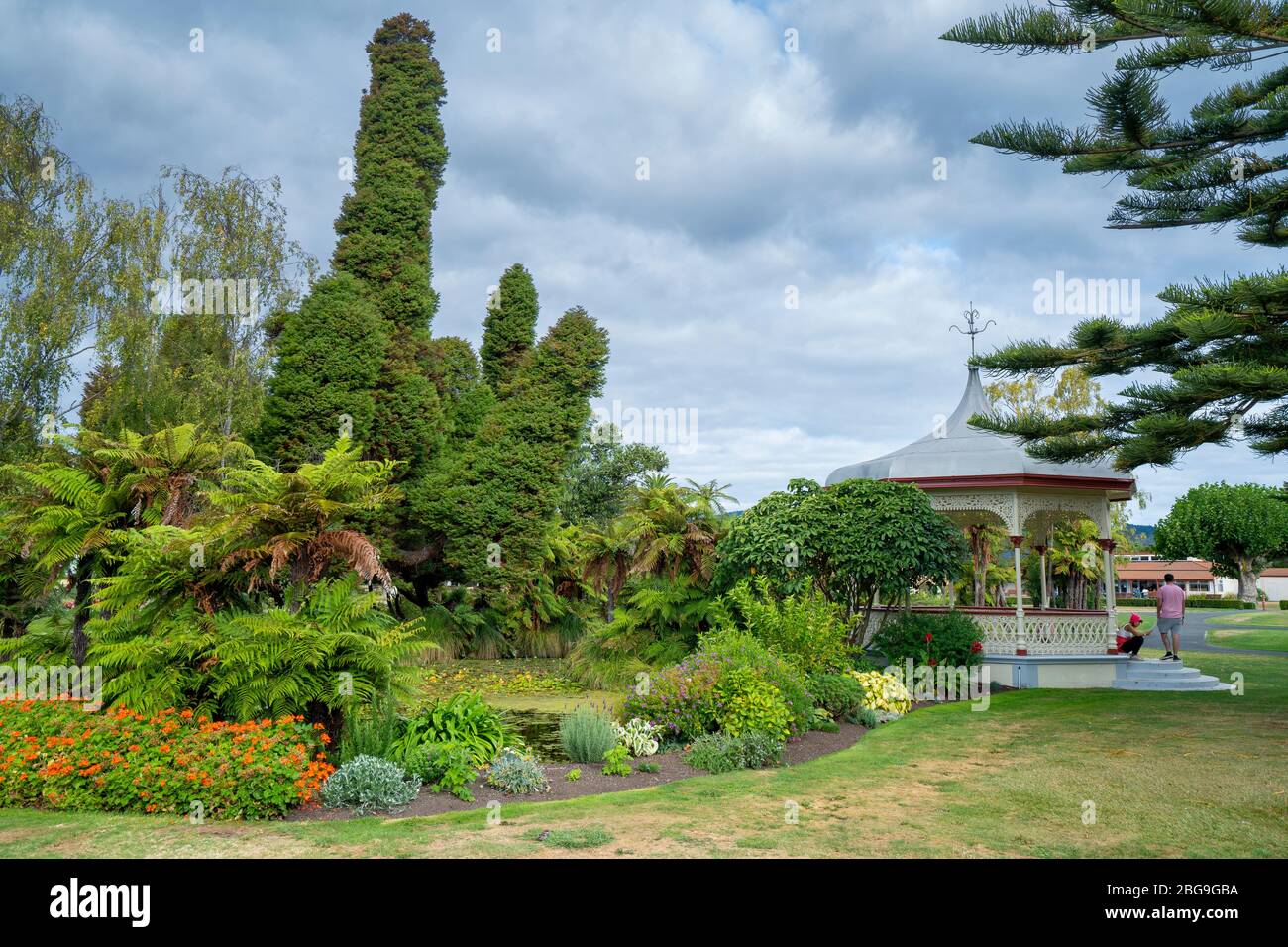 Band Rotunda, Government Gardens, Rotorua, Neuseeland Stockfoto