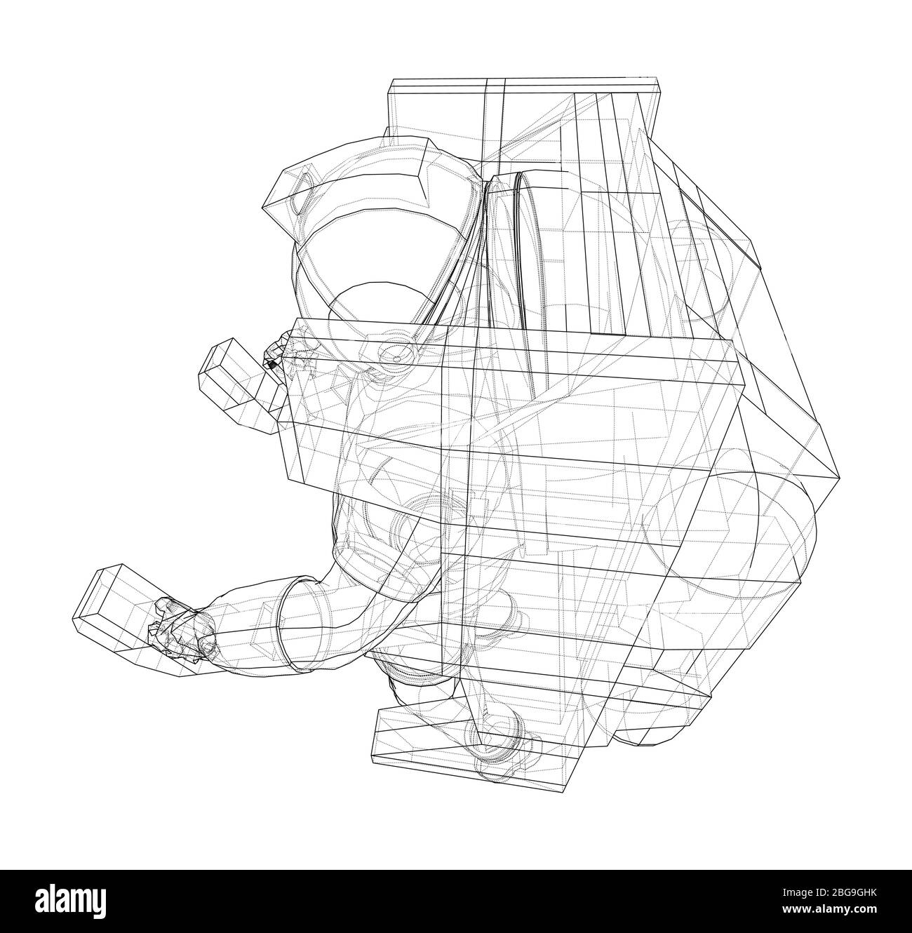 Astronaut Konzept. Vektor Rendering von 3d Stock Vektor