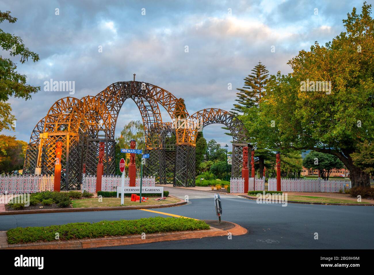 Prince's Gate Archway, Government Gardens, Rotorua, Neuseeland Stockfoto