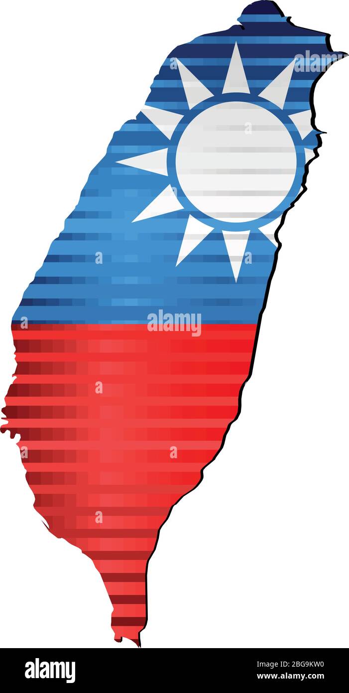 Glänzende Grunge-Karte von Taiwan - Abbildung, dreidimensionale Karte von Taiwan Stock Vektor