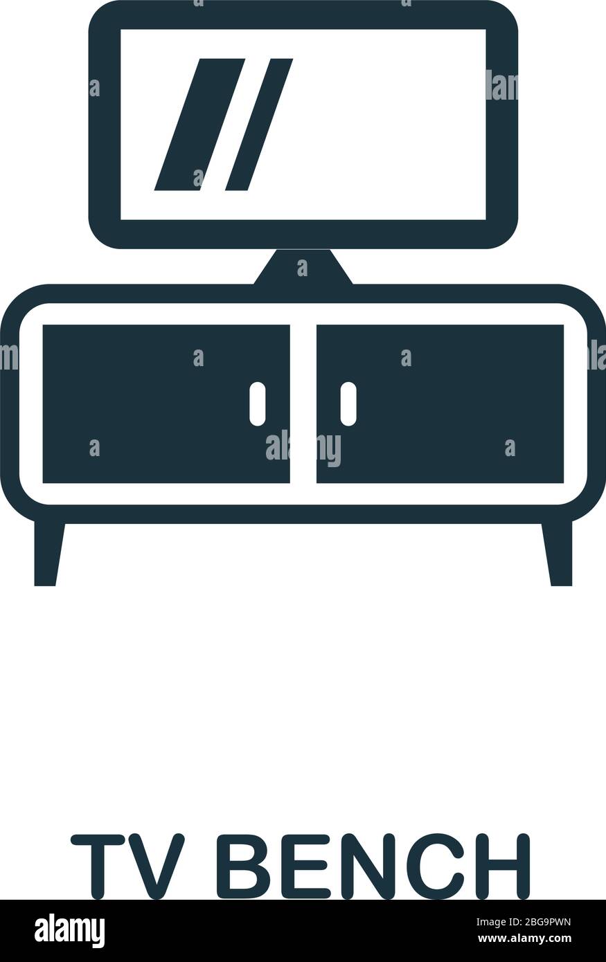 Symbol für TV-Bank. Einfache Illustration aus der Möbelkollektion. Creative TV Bank Icon für Web-Design, Vorlagen, Infografiken Stock Vektor