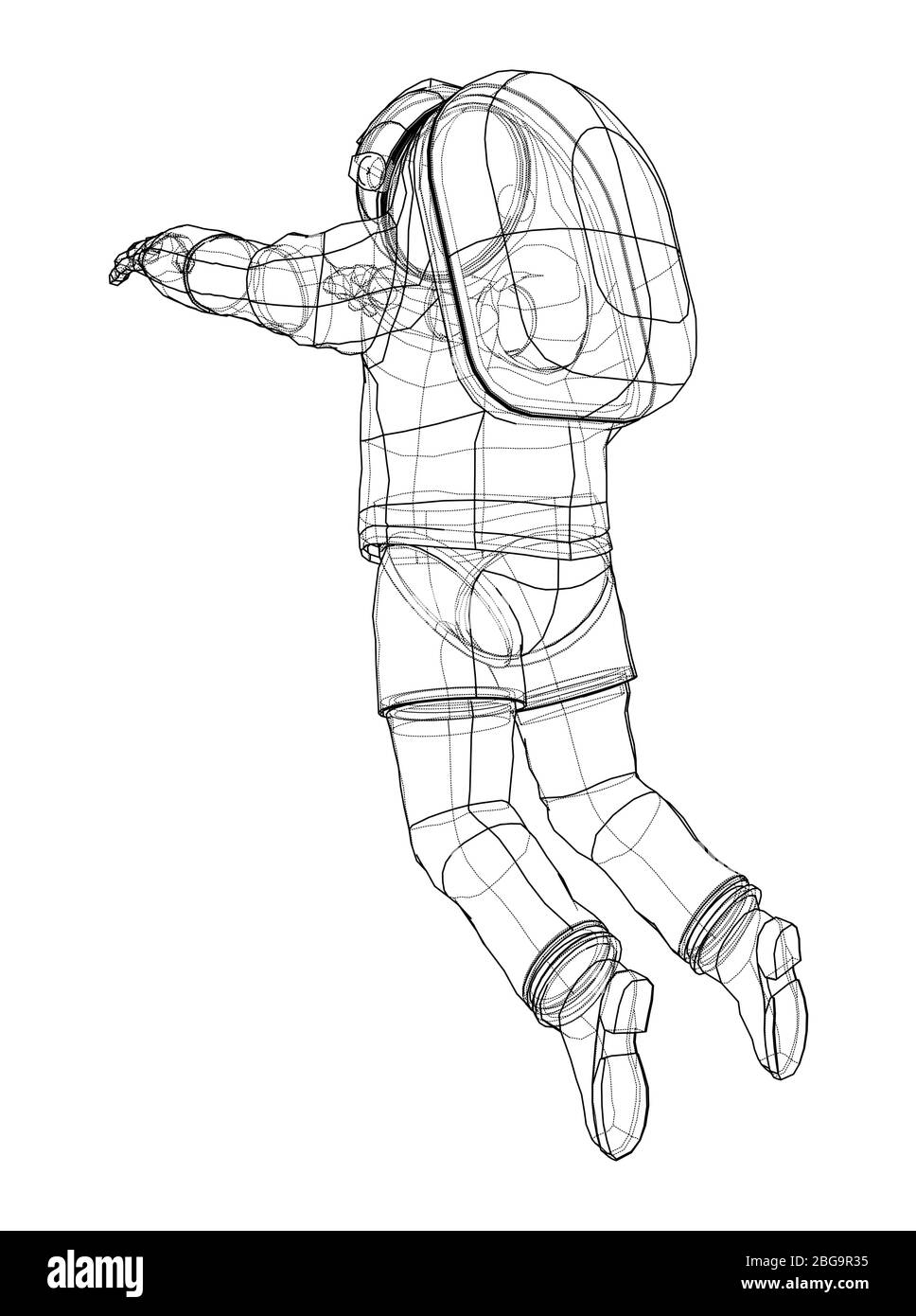 Astronaut Konzept. Vektor Rendering von 3d Stock Vektor