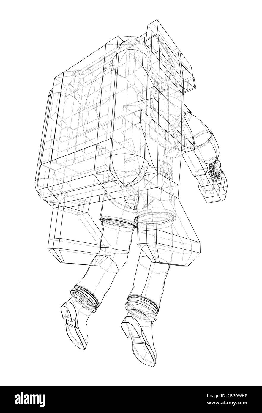 Astronaut Konzept. Vektor Rendering von 3d Stock Vektor