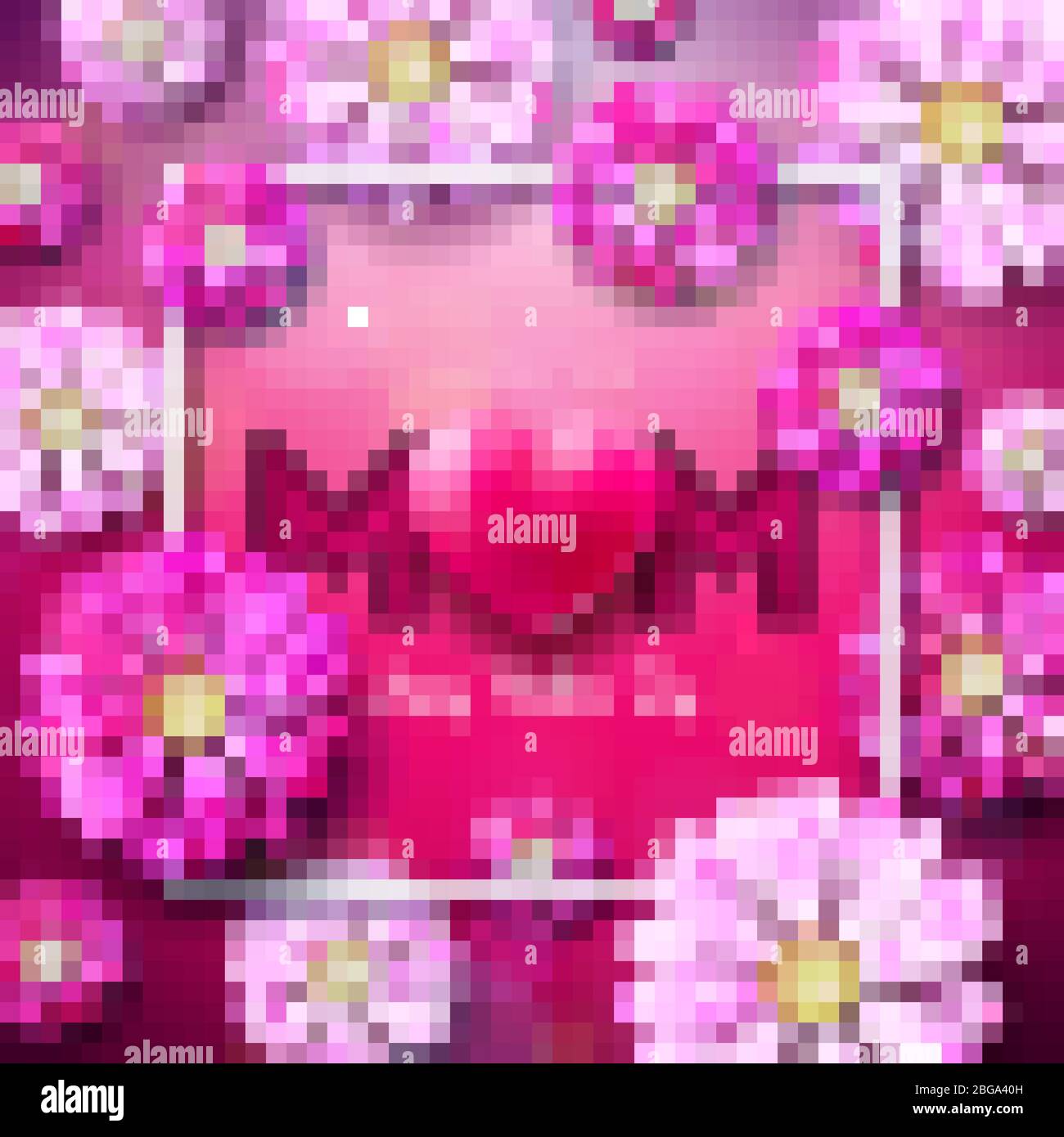 Ich liebe dich Mama. Happy Mother's Day Grußkarte Design mit Blume und rotem Herz auf rosa Hintergrund. Vektor Feier Illustration Vorlage für Stock Vektor