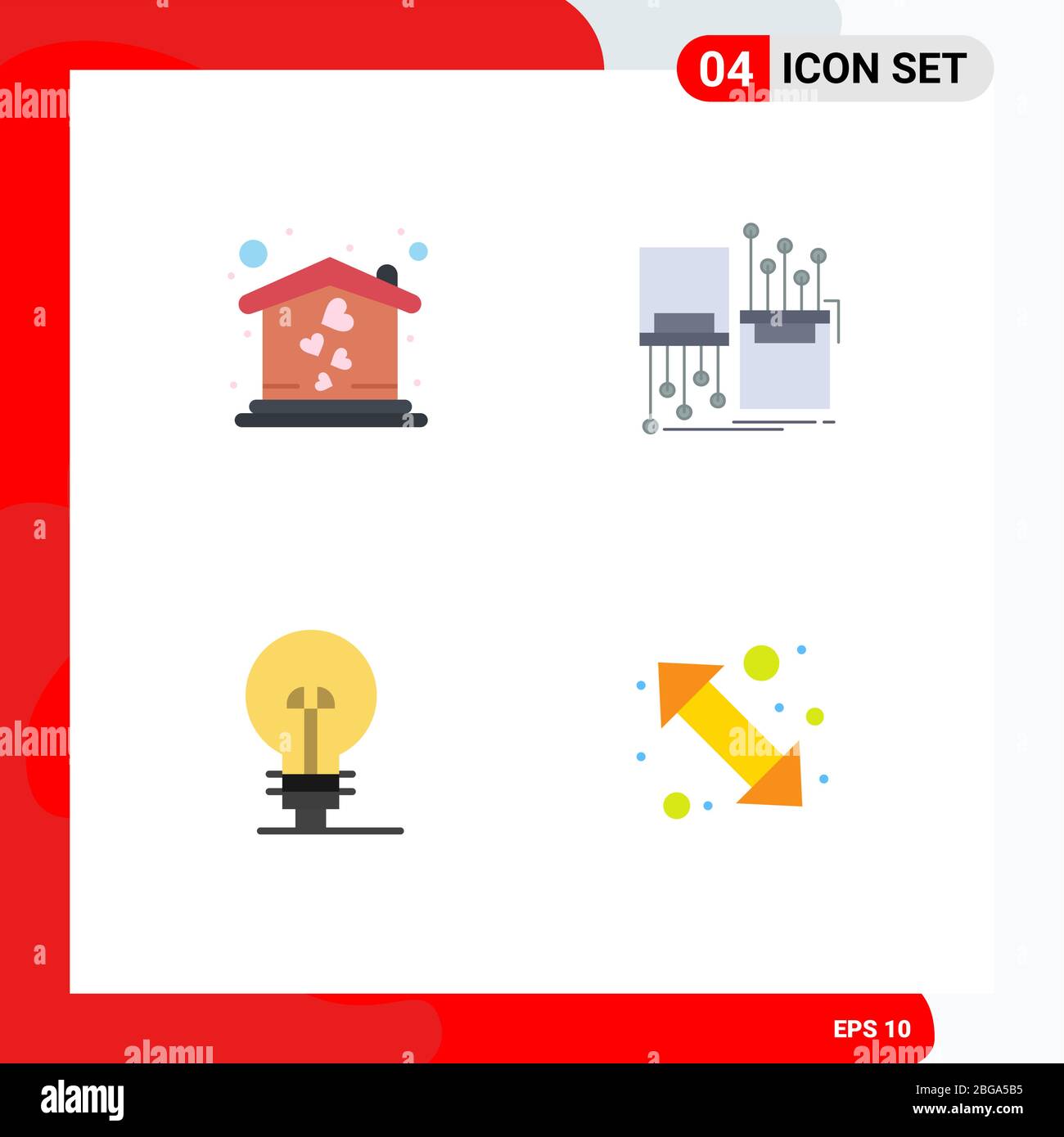 4 Flat Icon Konzept für Websites Mobile und Apps Home, definnig, digital, Lane, Produkt editierbar Vector Design Elements Stock Vektor