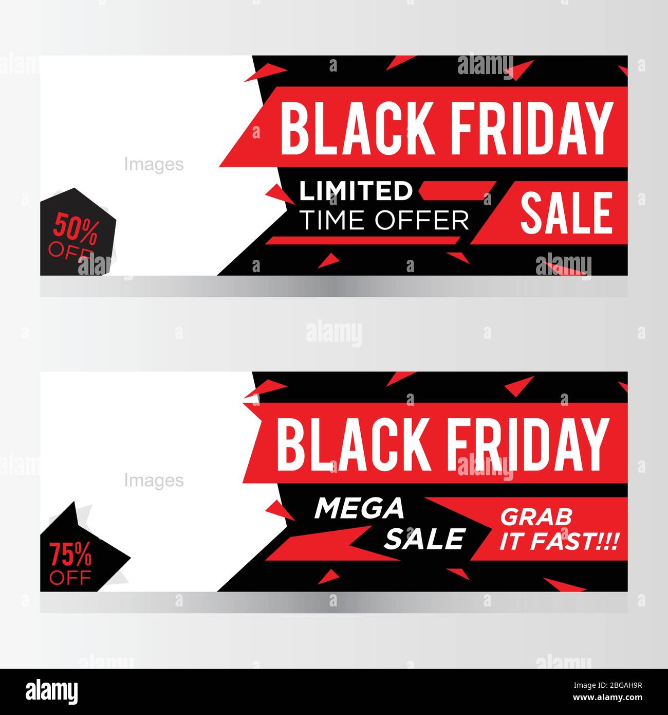 Black Friday Verkauf Banner Vektor Design Vorlage für Website, Anzeige. Vektor-Vorlage von Black Friday Sale Banner. Vektorgrafik EPS.8 EPS.10 Stock Vektor