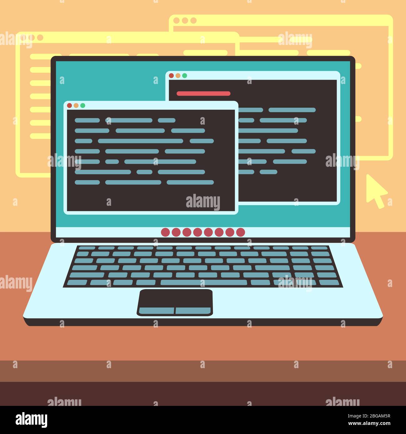 Java-Code auf dem Laptop-Bildschirm. Programmierung und Codierung  Vektorkonzept. Java-Coding-Programm-Software, Illustration der Entwicklung  und Programmierung Computer Stock-Vektorgrafik - Alamy