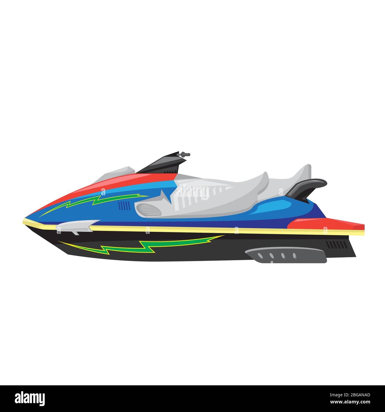 Modernes Jet Ski Symbol isoliert auf weißem Hintergrund. Wassertransport. Flaches Design Stock Vektor