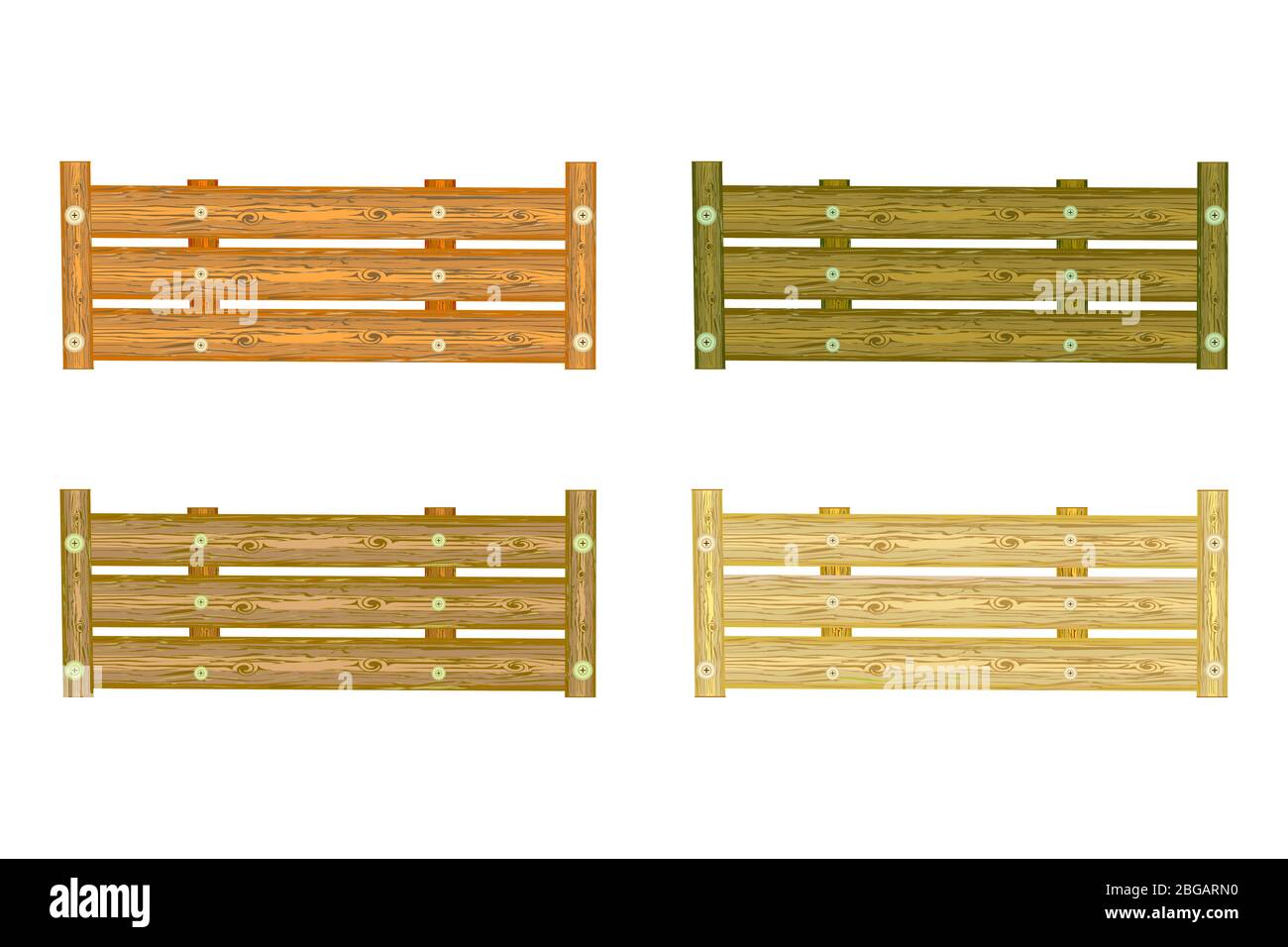 Holzkiste auf weißem Hintergrund isoliert gesetzt. Leere Box für Obst und Gemüse mit Löchern. Box für die Lagerung und den Transport von Lebensmitteln. Stock-Vektor Stock Vektor