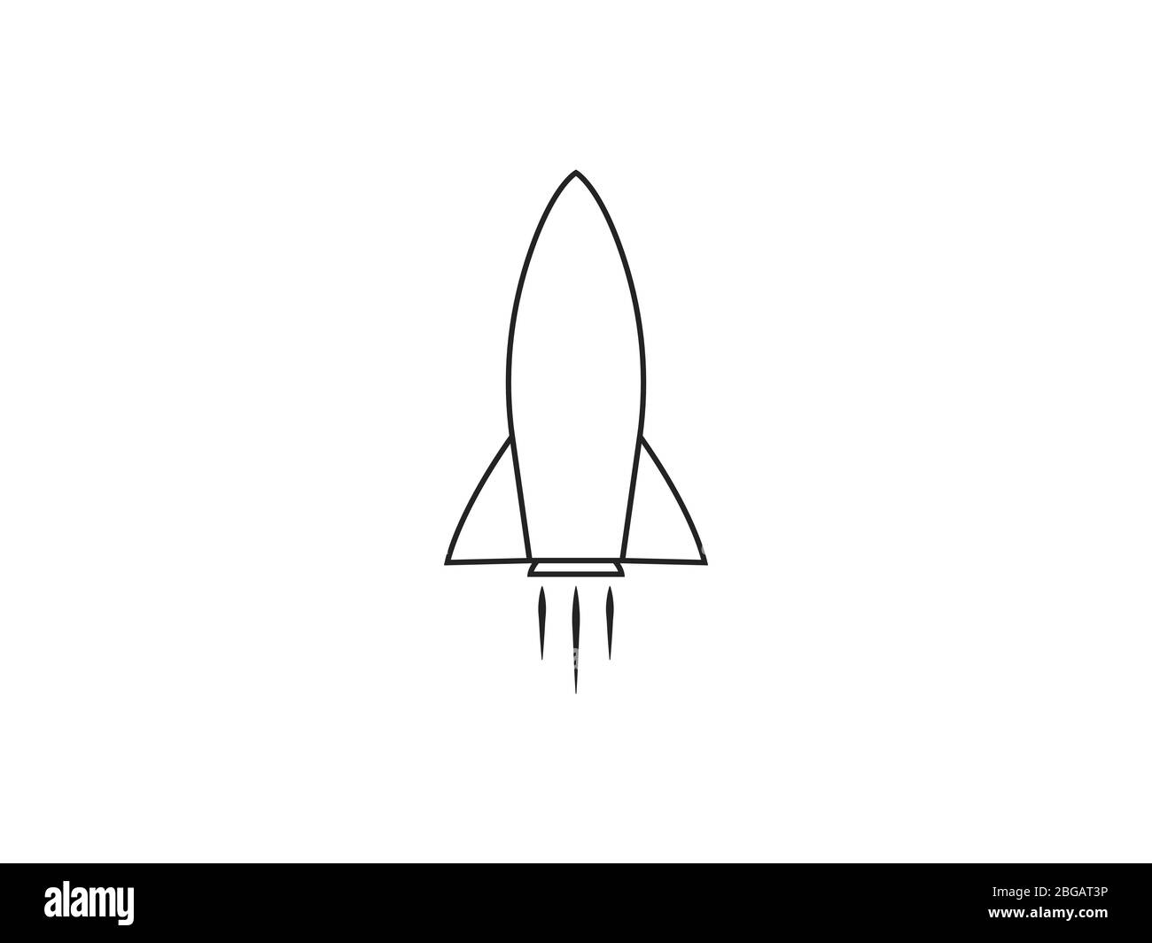 Start-, Rakete-, Start-Symbol. Vektorgrafik, flaches Design. Stock Vektor