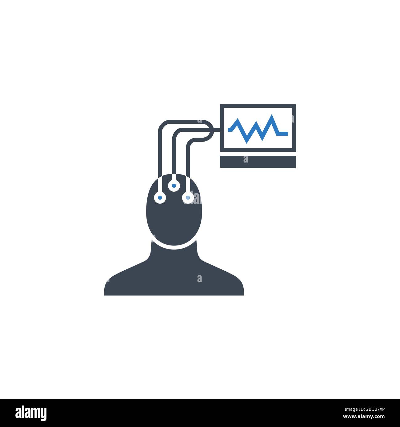 Symbol für Vektorglyphe im Zusammenhang mit der Elektroenzephalographie. Stock Vektor