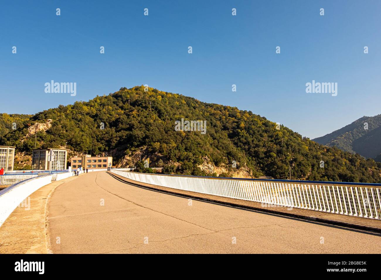 Staudamm am Sumpf Ter in Sau Stausee, Katalonien, Spanien Stockfoto