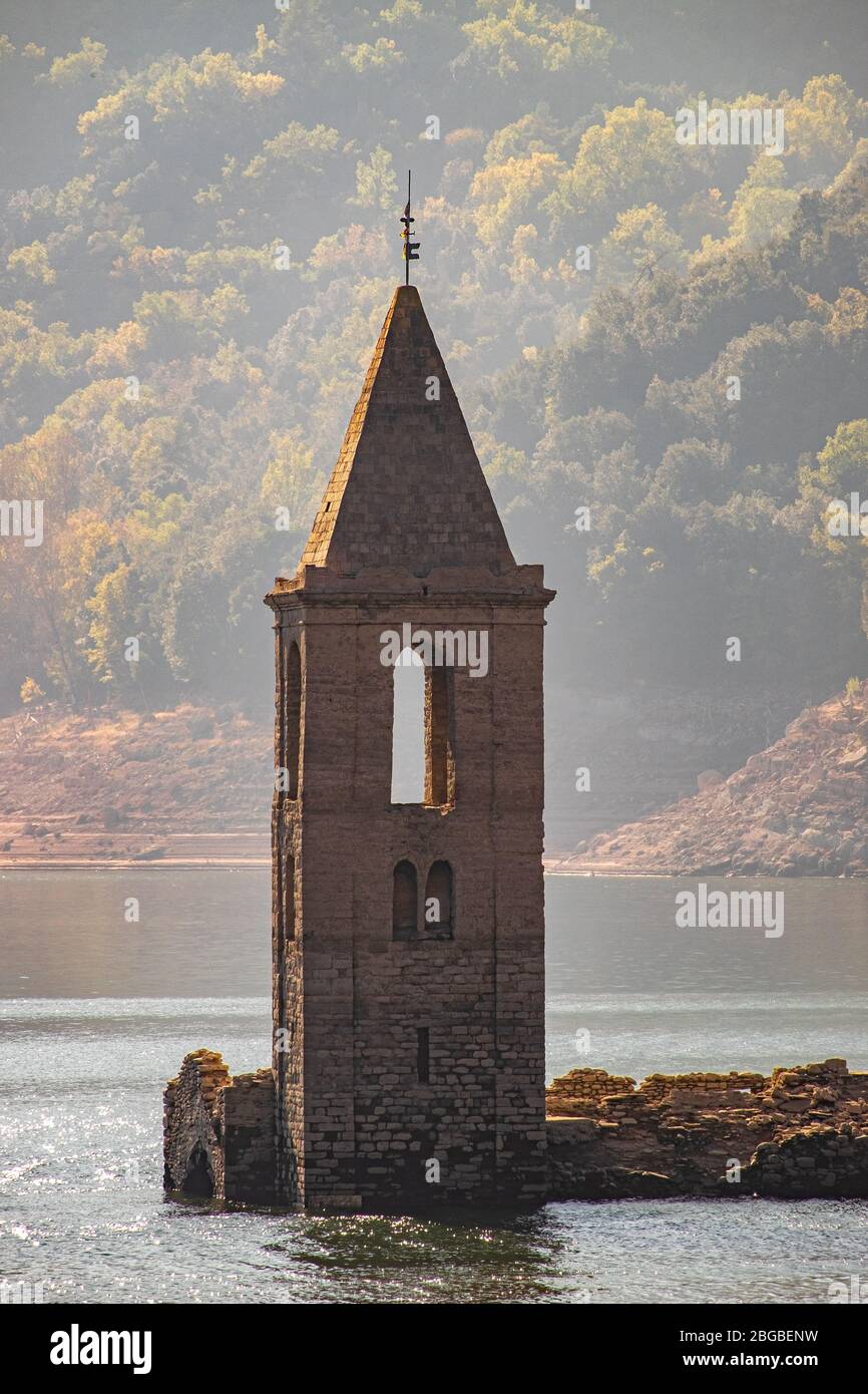 Sumpf in Sau Stausee, Katalonien, Spanien Stockfoto