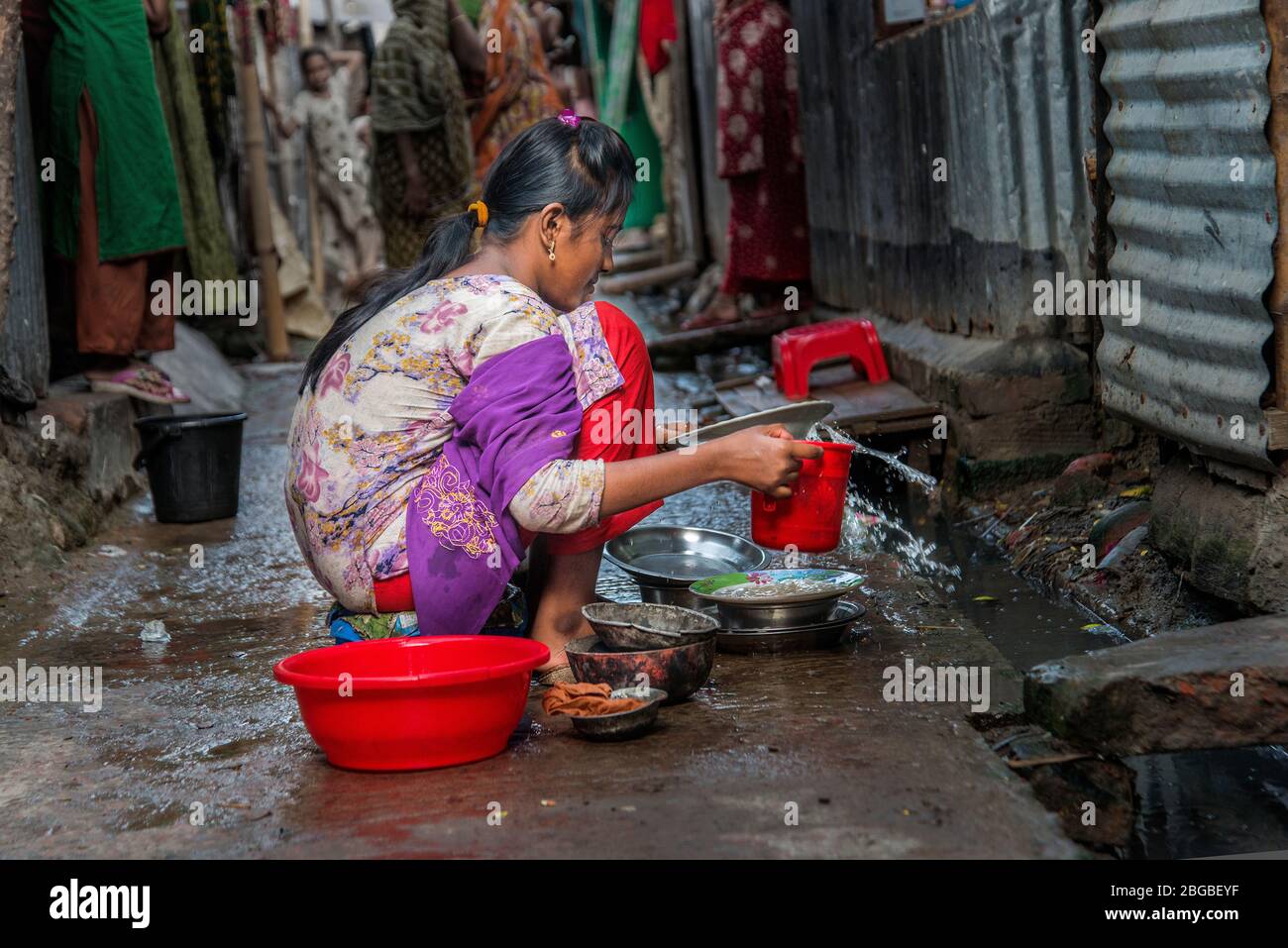 Dorfkinder in Khulna, Bangladesch. Stockfoto