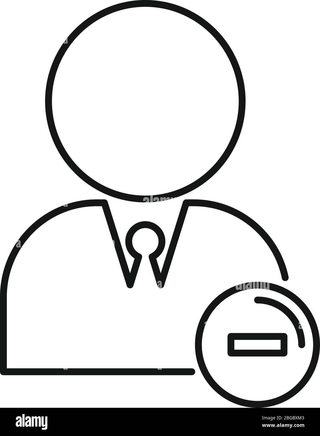 Symbol für arbeitslosen Mann im Geschäft. Outline Business Arbeitslosen Mann Vektor-Symbol für Web-Design isoliert auf weißem Hintergrund Stock Vektor