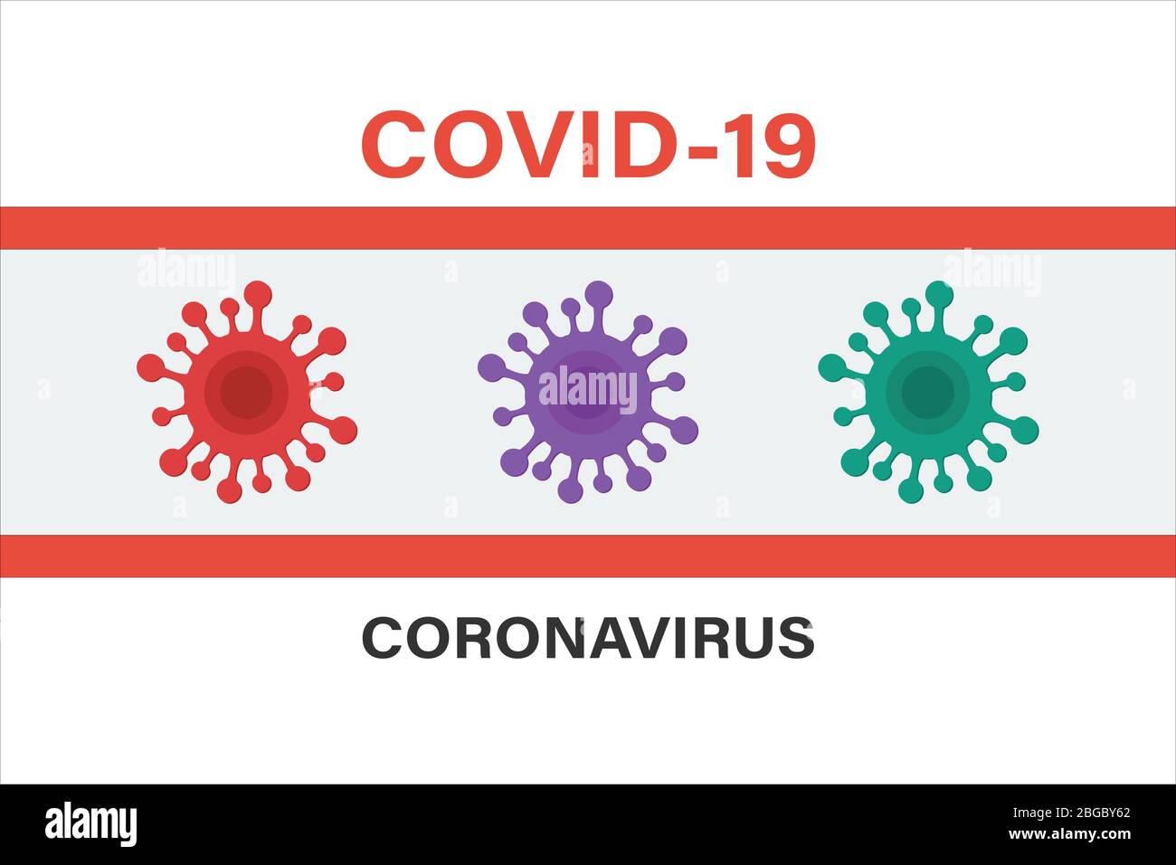 Coronavirus-Zeichen. Corona Virus Bakteria Cell Icon, 2019-nCoV in Warnhinweisen für Verkehrszeichen. Warnsymbol von COVID-19, neuartiges Coronavirus. Vektorsymbol. Stock Vektor