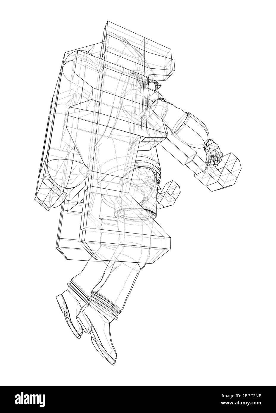 Astronaut Konzept. Vektor Rendering von 3d Stock Vektor