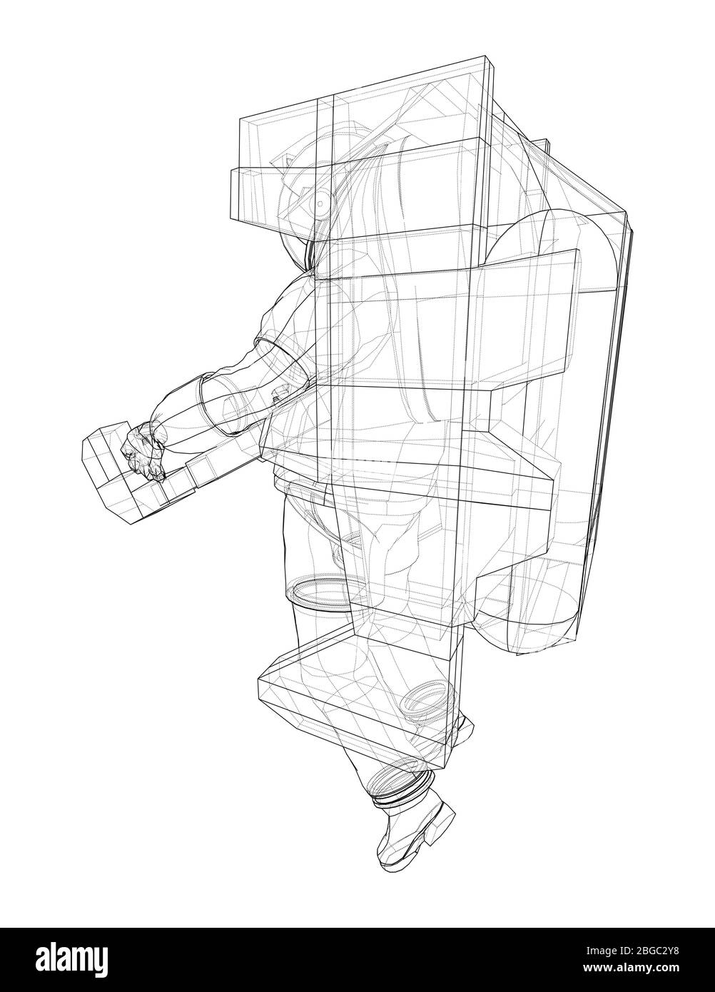 Astronaut Konzept. Vektor Rendering von 3d Stock Vektor