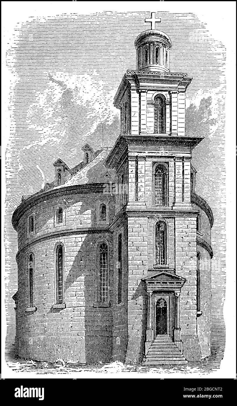 The Paulskirche in Frankfurt, Germany, ca 1848 / die Paulskirche in Frankfurt, Deutschland, ca 1848, Historisch, historisch, digital verbesserte Reproduktion eines Originals aus dem 19. Jahrhundert / Digitale Reproduktion einer Originalvorlage aus dem 19. Jahrhundert Stockfoto