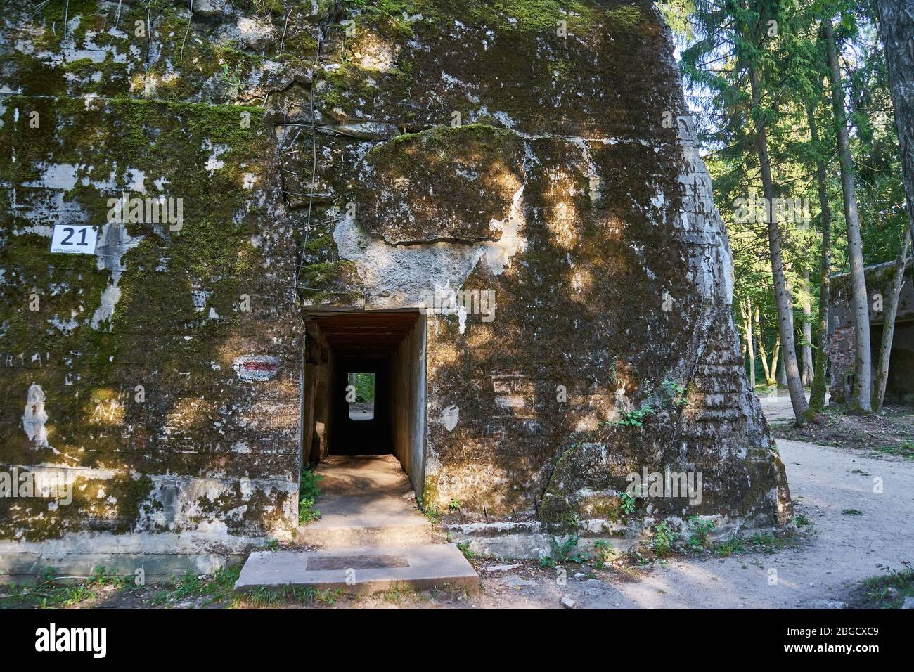 Nachrichten Luftschutzbunker, Wolfssschanze, Masuren, Polen, Europa Stockfoto