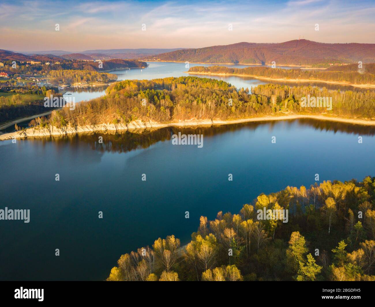 Panorama von Polanczyk Bereich. Polanczyk, Transkarpatien, Polen. Stockfoto