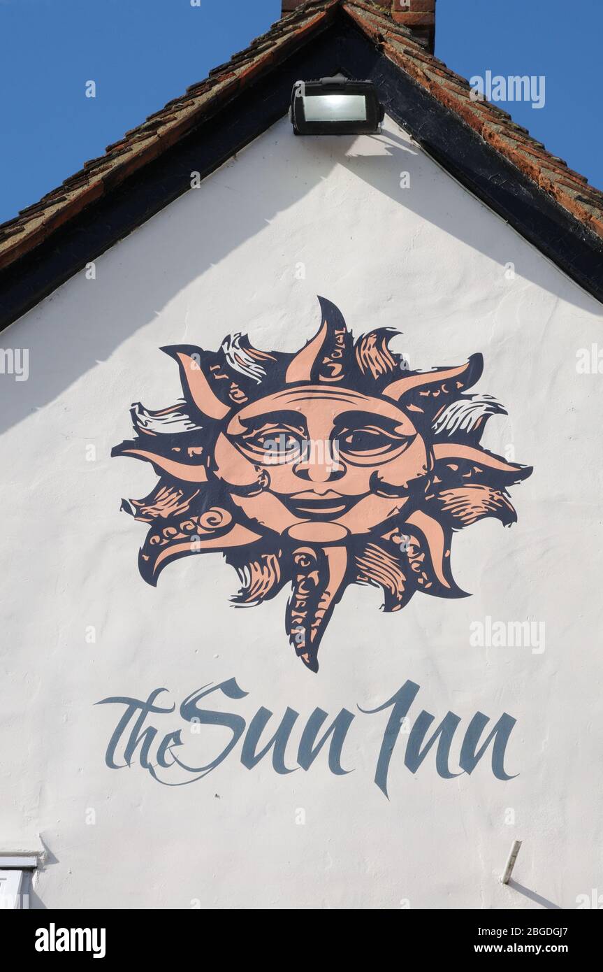 Das Sun Inn Sign, Waltham Abbey, Essex Stockfoto